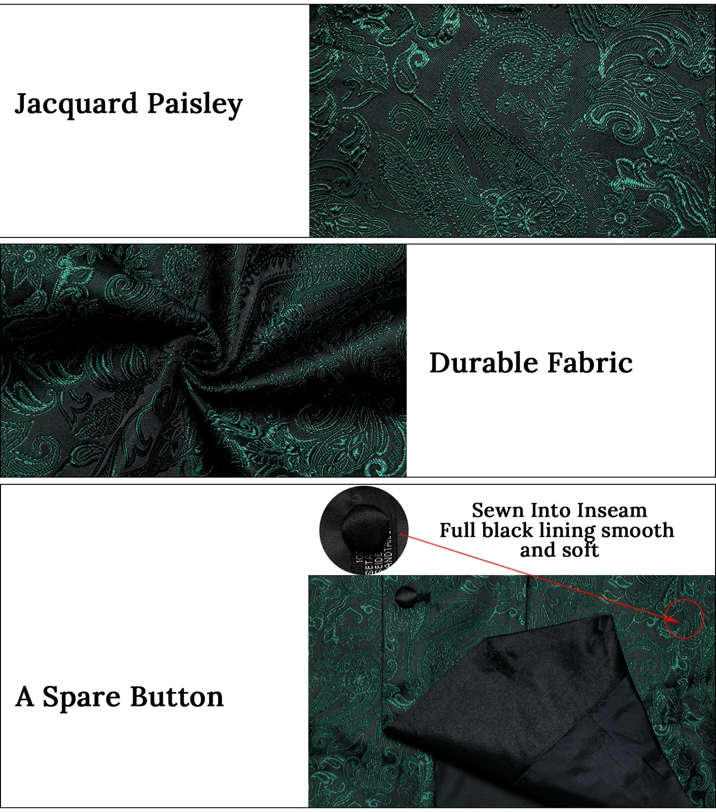 Men's Paisley Silk Suit Vest with Macthing Golden Paisley Neck Tie Handkerchief Cufflinks Wedding Prom Tuxedo Waistcoat