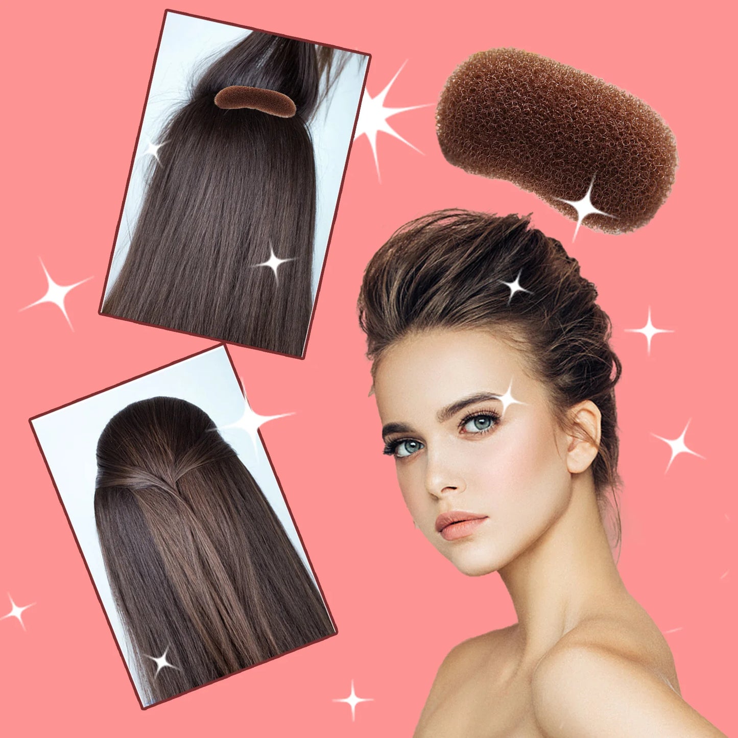Hair Volume Increase Pad BB Clip Hair Sponge Pad Styling Hair black / United States Coffee / United States