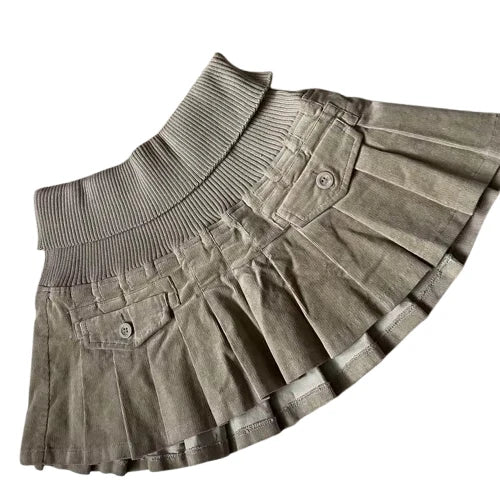 Gothic Fashion Shorts Y2K Skirt Womens Retro Pocket Shorts High Waist Slim Fit Mini Short Casual Hip Skirt Mini Skirt