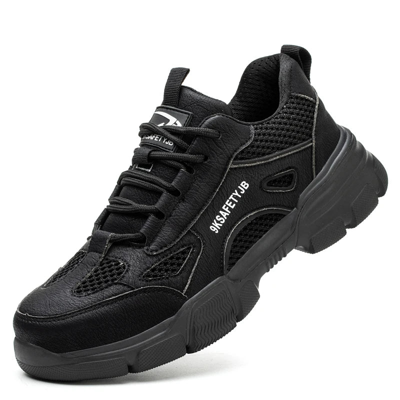 Work Shoes Hollow Breathable Steel Toe Boots Lightweight Safety Work Shoes Anti-slippery For Men Women Male Work Sneaker