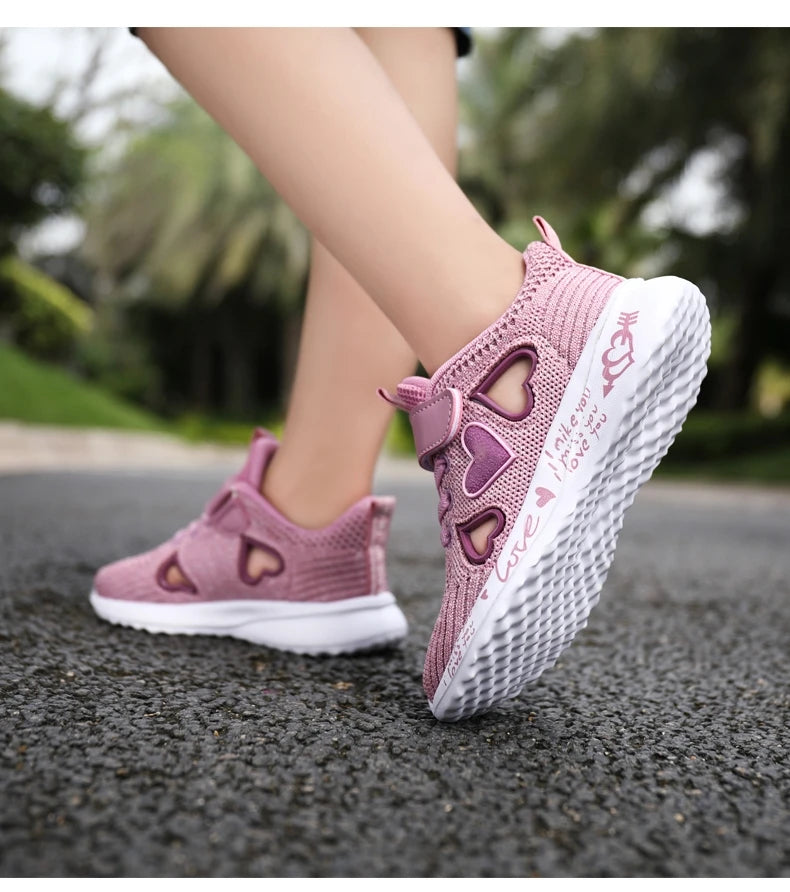 Girls Casual Light Mesh Sneakers Kids Summer Cute Sport Cartoon Female Footwear