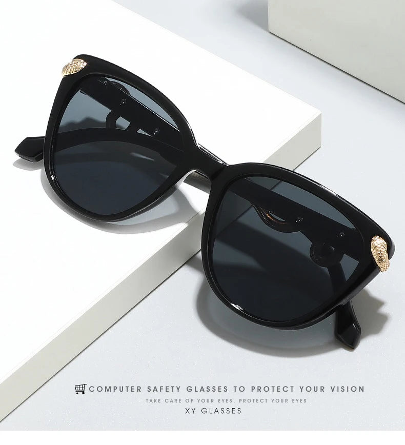 Metal Snake Trendy Street Shot Sun Glasses Brand Designer Ladies