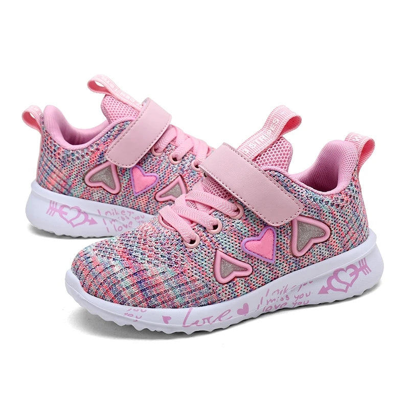 Girls Casual Light Mesh Sneakers Kids Summer Cute Sport Cartoon Female Footwear
