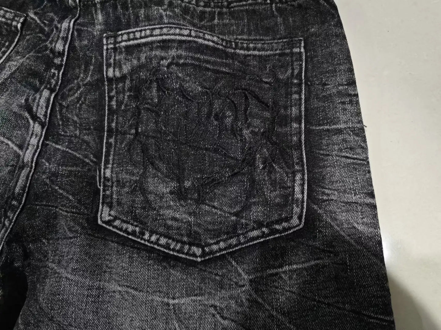 Gothic Retro Oversized Baggy Fit Unisex Mopping Pants Y2K Spider Embroidered Patch Hip Hop Streetwear