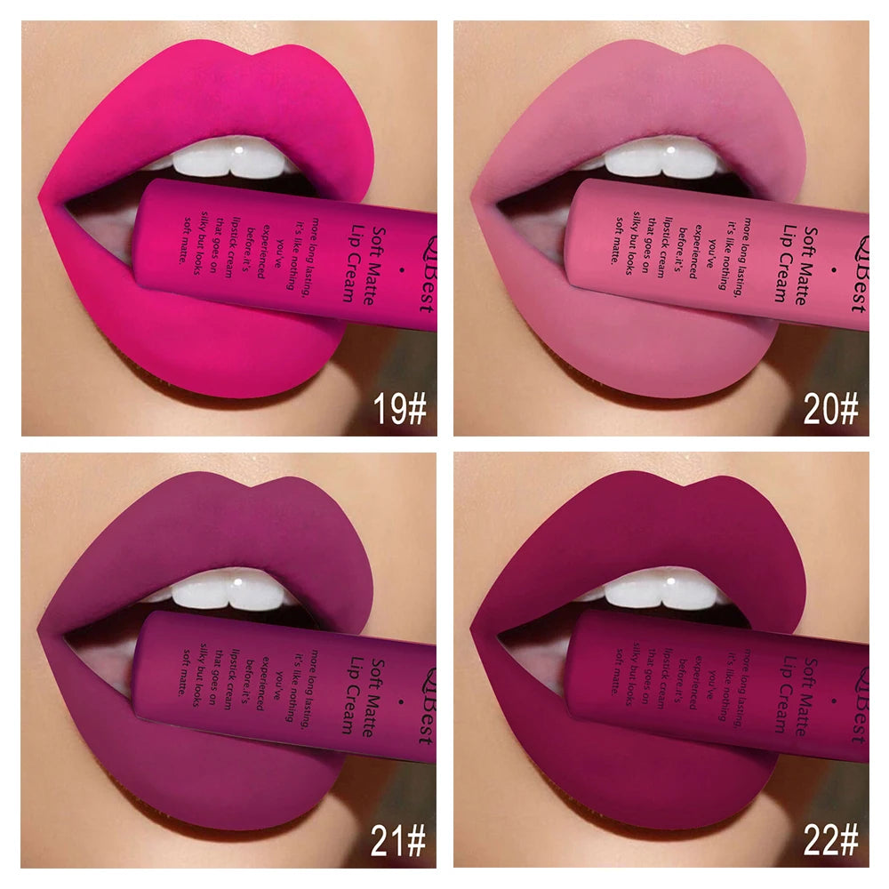 Hot Velvet Matte Nude Lip Gloss Sexy Long Lasting Non-stick Cup Nude Red Liquid Lipstick Waterproof 1 3