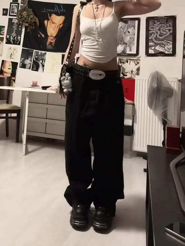 Dragon Print Straight Jeans Harajuku Hip Hop Y2k Pants Baggy Jeans