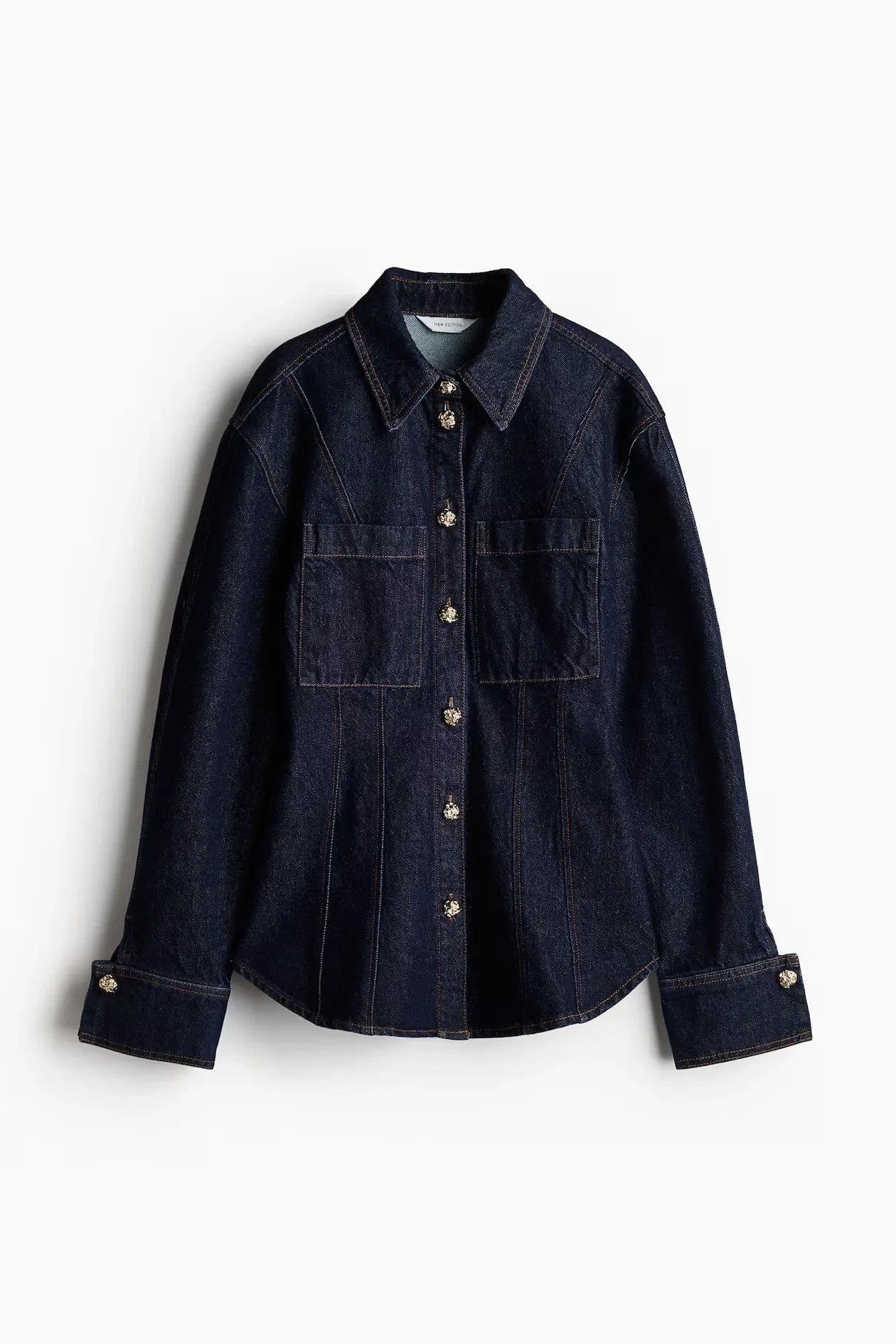 Street Denim Shirt Set Women Lapel Waist Up Long Sleeve Single Breasted Pocket Jacket Lady Jean Outfit set / M set / L pant / L set / M-set / L-pant / L-set / S-pant / S-pant / M-top / M-top / L-top / S-