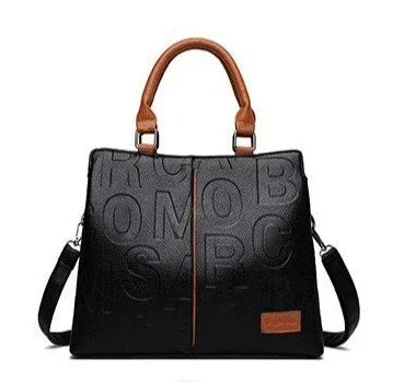 2-layer pockets Letter Printing Luxury Handbags Women Leather Bags Vintage Ladies Shoulder Crossbody Bags for Women Tote Bag