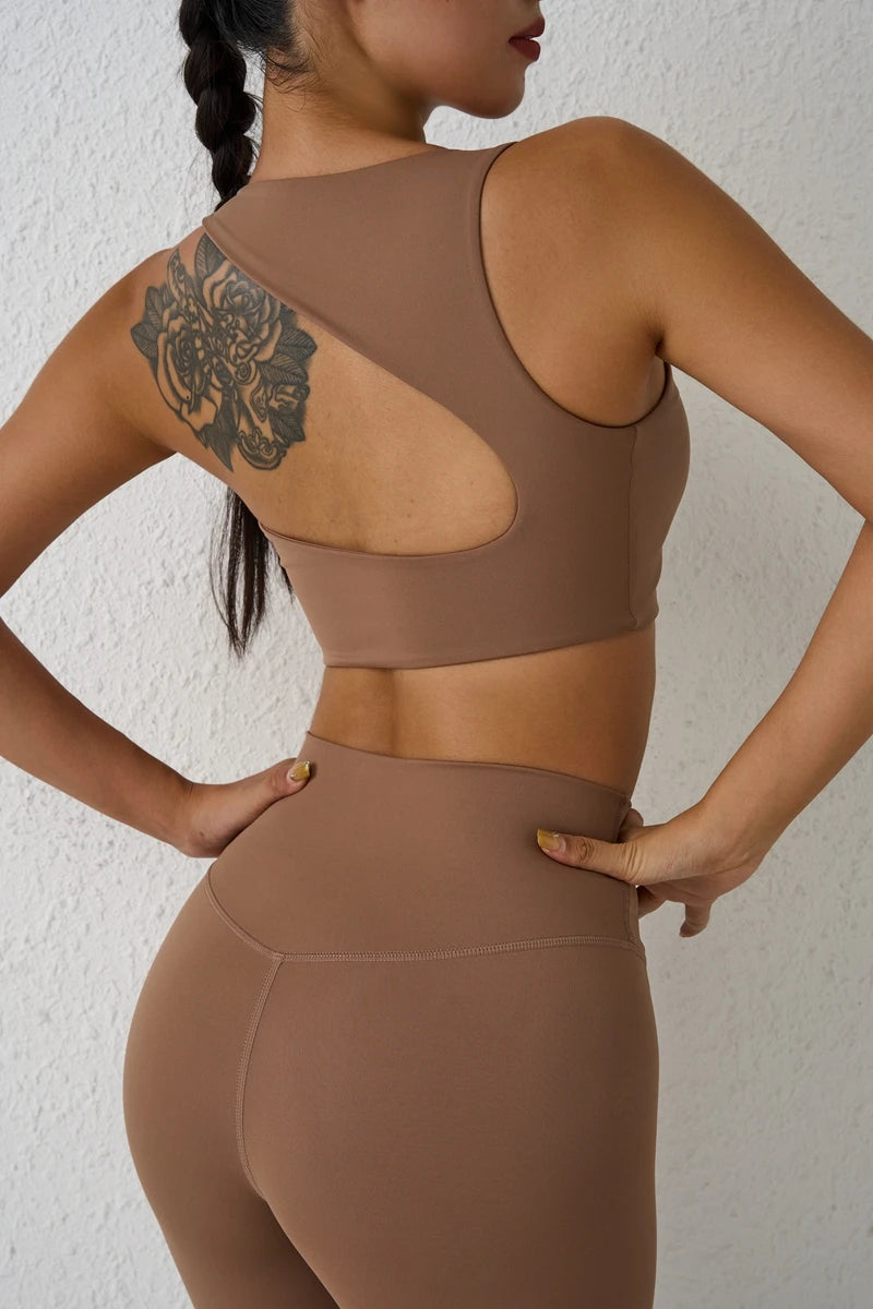 Backless Women Crop Top Fitness Solid Sports Bra Gym Shockproof