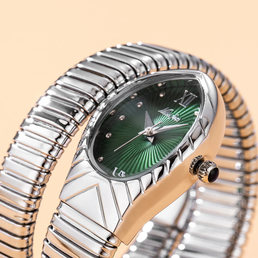 Women's Watches New Quartz Snake Shape Simple Ladies Watch Fashion Unique Strap Waterproof