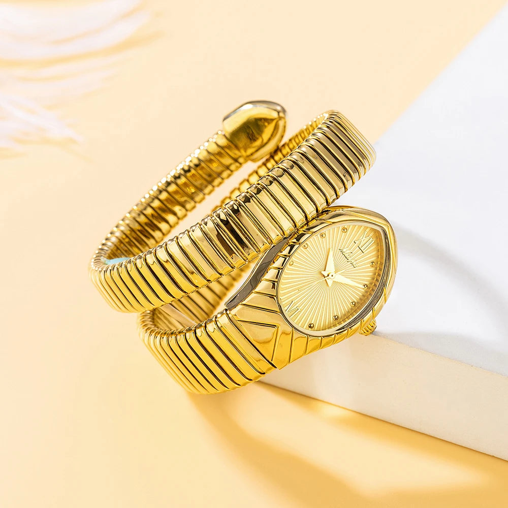 Women's Watches New Quartz Snake Shape Simple Ladies Watch Fashion Unique Strap Waterproof