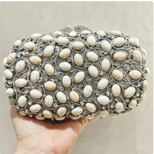 XIYUAN Big Stones Evening Purse Bags Rhinestone Wedding Gems Clutch Bag Bridal Clutches Women Diamonds