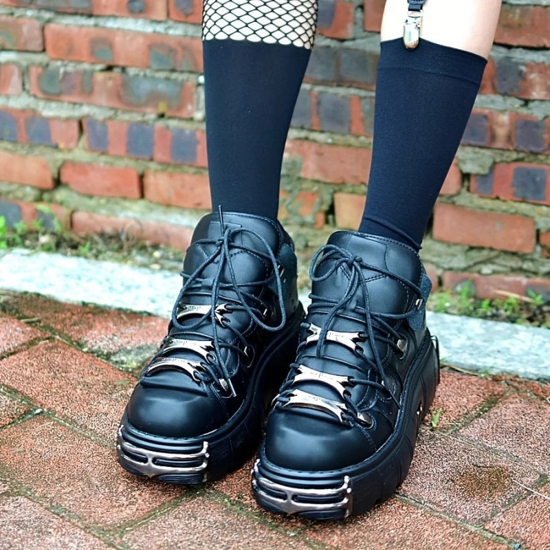 Thick Bottom Platform Rock Metal Decoration Casual Trainers Punk Style Gothic Sport Shoes
