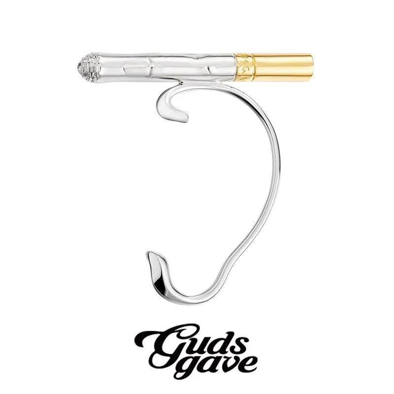 Punk Vintage Rock Cigarette Ear Clip Stud Earrings For Women girls Men Hip Hop Ear Bones Clip Fashion Earring Jewelry Gift