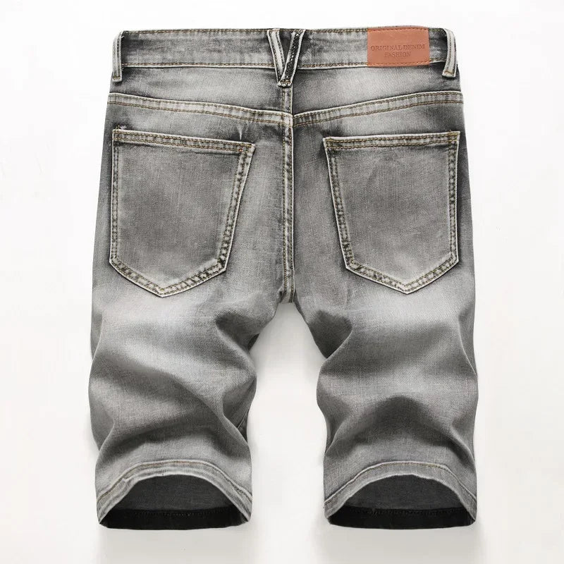 Men's Jeans Trend Denim Shorts Stretch Slim Hip Hop Classic