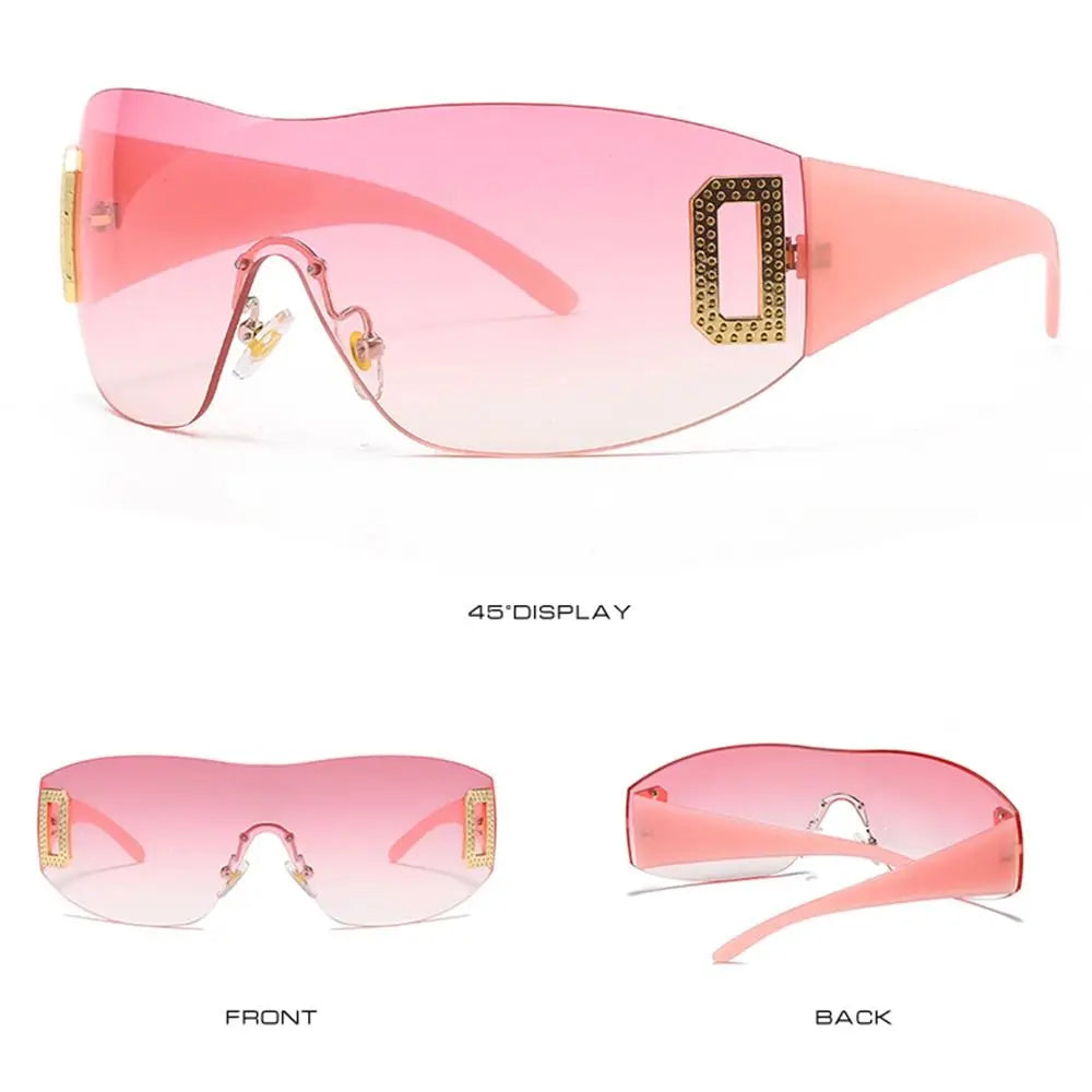 Luxury Y2K One Piece Sunglasses Women Brand Designer New Punk Sports Sun Glasses Men Goggle Shades UV400 Fashion Letter Eyewear