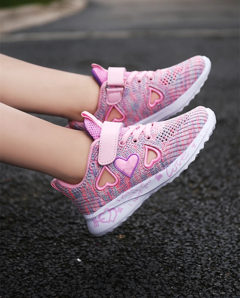 Girls Casual Light Mesh Sneakers Kids Summer Cute Sport Cartoon Female Footwear