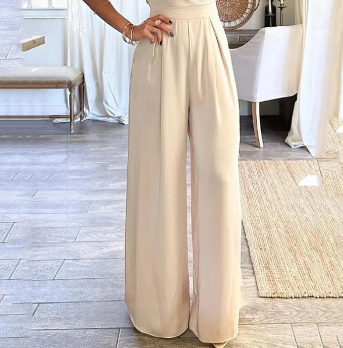 Fashion Jumpsuits for Women Casual Lace Up Slim Sleeveless Lady Office Wide Legs A / L A / XL A / S A / L-A / XL-A / S-A / M-