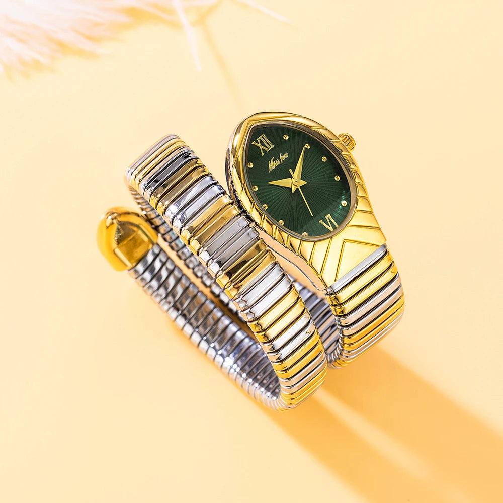 Women's Watches New Quartz Snake Shape Simple Ladies Watch Fashion Unique Strap Waterproof