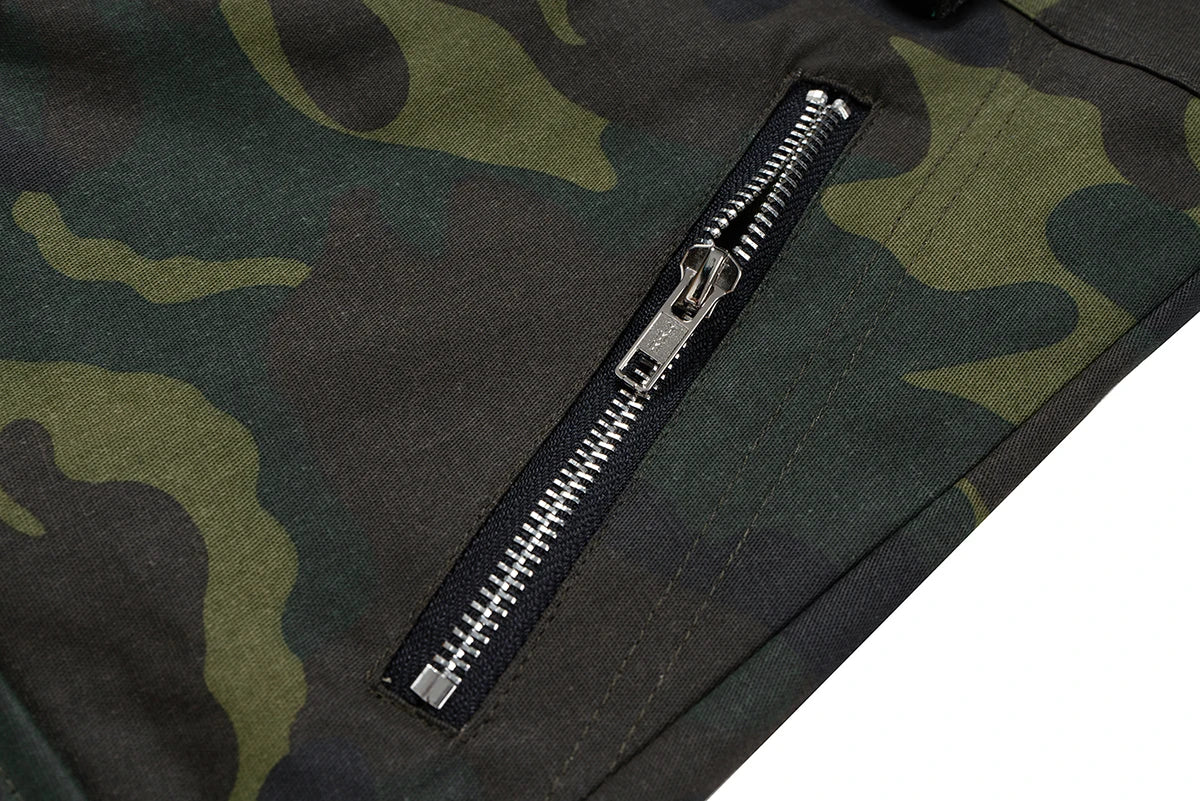 Color Match Multi-pockets Camouflage Cargo Pants for Men and Women Patchwork Baggy Overalls