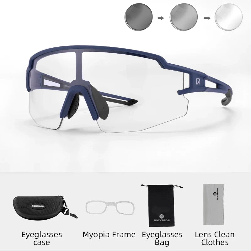 Photochromic Polarized Lens Bike Glasses UV400 Protection Eyewear Sunglasses MTB Road Bicycle Goggles