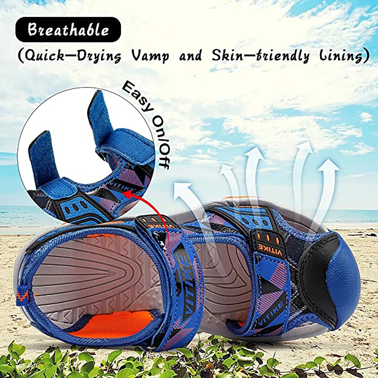 Kids Sports Sandal Outdoor Hiking Athletic Closed-Toe Beach Girls Summer Pool Shoes