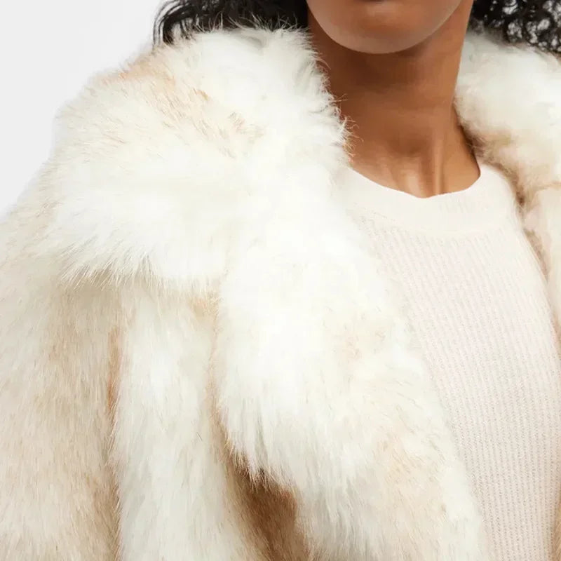 Winter Fur Coat Women Short Lazy Wind Fox Fur Jacket Cropped Fluffy
