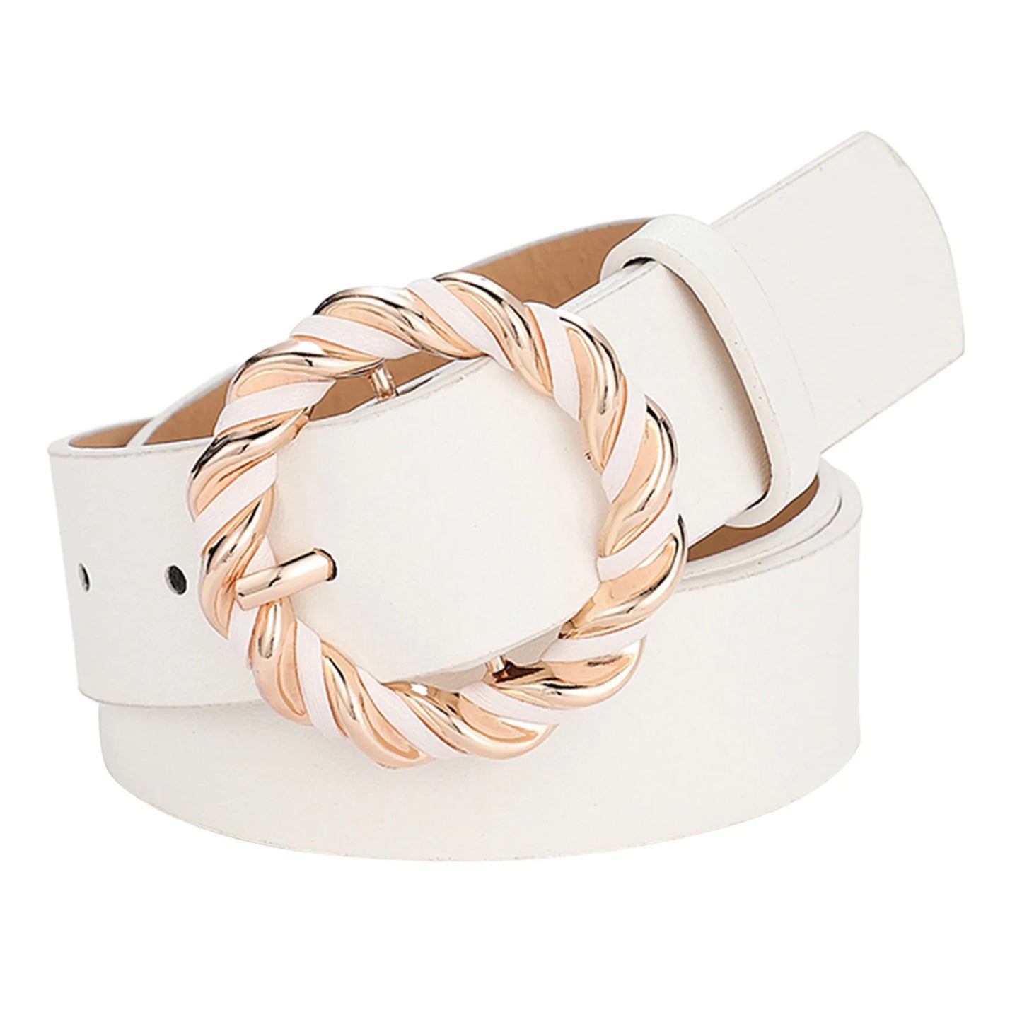 Belt for Men Women Soft Leather With O Ring Buckle White / United States Black / United States