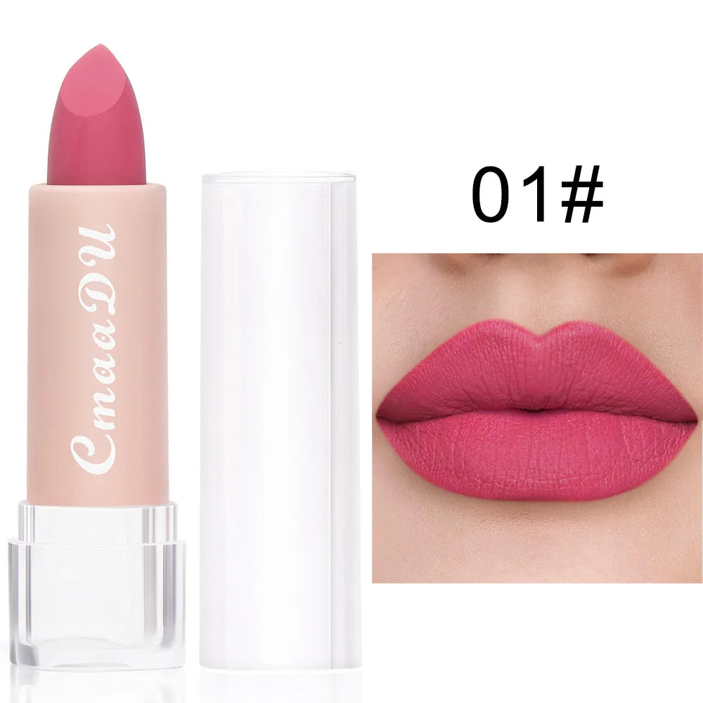 1PC Matte Nude Lipstick Waterproof Long Lasting Non-stick Red Pink Velvet Lipsticks Women Makeup Cosmetic 15 Colors 13 14
