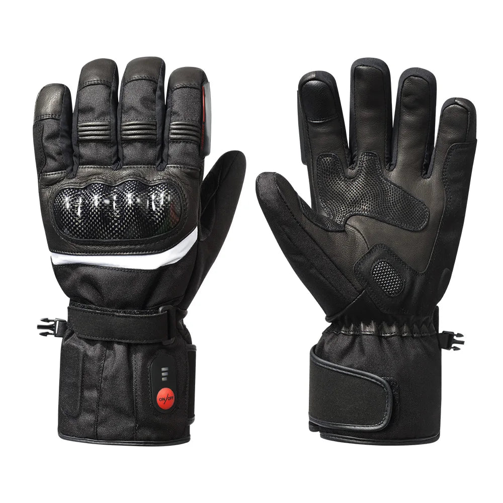 Savior Heat 100% Waterproof Motorcycle Gloves Riding Heating Gloves With Bettery Warmer Hand Joints Leather