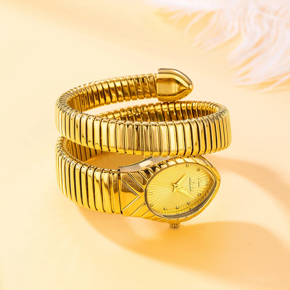 Women's Watches New Quartz Snake Shape Simple Ladies Watch Fashion Unique Strap Waterproof
