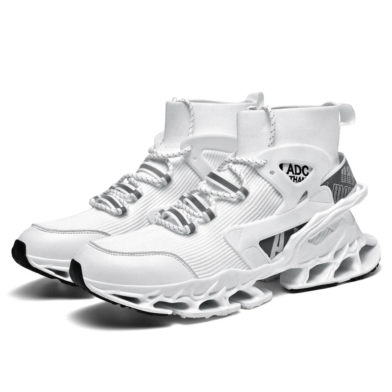 Men's Breathable Walking Tennis Running Shoes Blade Fashion Sneakers White United States