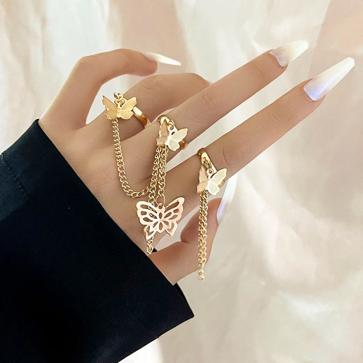 Tassel Chain Open Rings for Women Multi-layer Adjustable Finger Rings RI21Y0030 RI22Y0114 RI21Y0342 RI21Y0030-RI22Y0114-RI21Y0342-