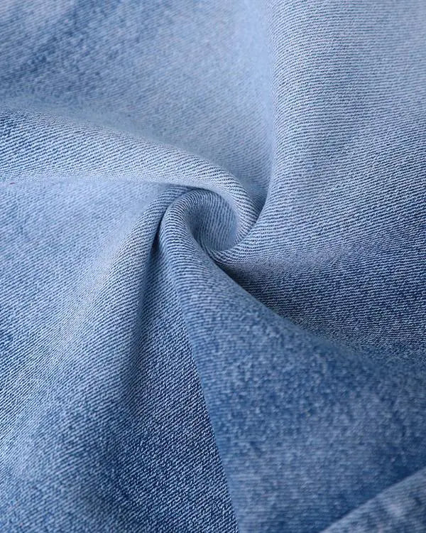 Sparkling Elegance: Rhinestone Beaded Butterfly Split Hem Jeans blue / L(8-10) blue / M(6)