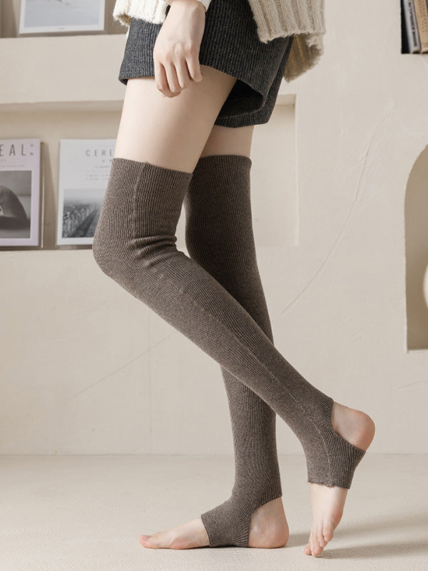 Cozy Knit Wool Leg Warmers - Stylish Solid Color Accessories for Ultimate Comfort BLACK / One_size WHITE / One_size COFFEE / One_size BLACK / One_size-WHITE / One_size-COFFEE / One_size-DARK GRAY / One_size-LIGHT GRAY / One_size-