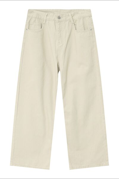 Pocketed Wide Leg Men's Jeans Khaki / S Brown / M Khaki / M Khaki / S-Brown / M-Khaki / M-Brown / L-Black / S-Beige / L-Burgundy / XL-Black / L-Burgundy / M-Beige / XL-Burgundy / L-Burgundy / S-Khaki / XL-Brown / XL-Beige / M-Brown / S-Black / XL-Khaki / L-Beige / S-Black / M-