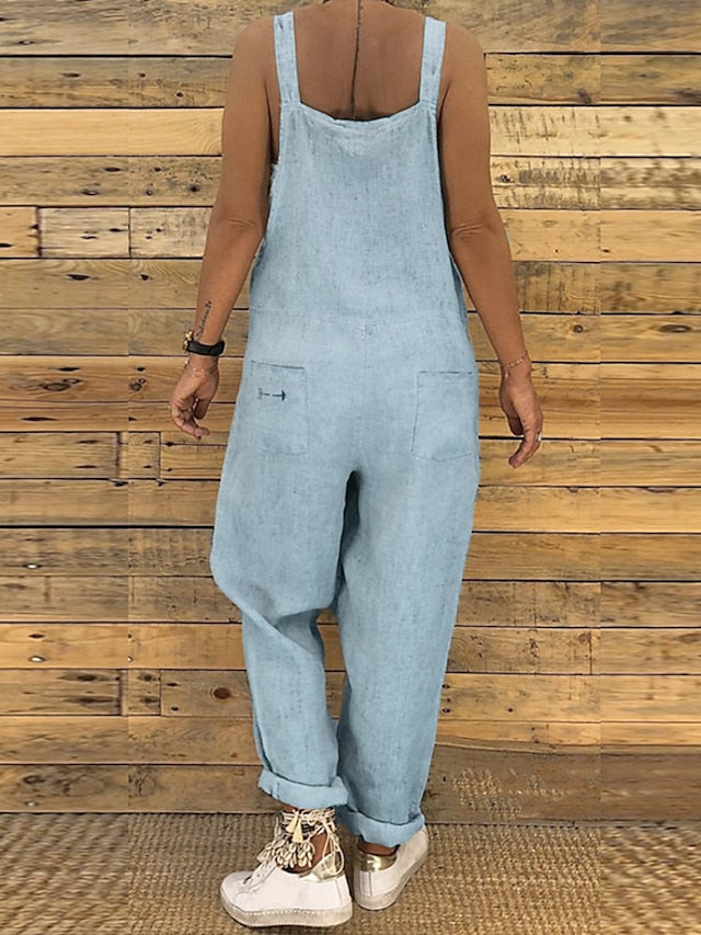 Stylish Women's Solid Color Jumpsuit in Black, Blue, and Wine – Trendy Onesie