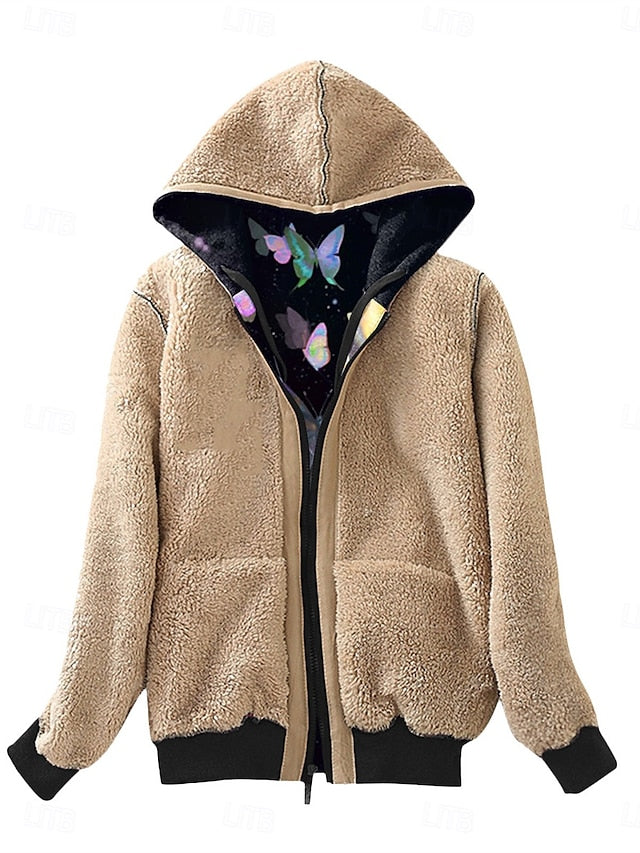 Cozy Teddy Fleece Hoodie Jacket for Women - Warm & Breathable with Zipper Pockets Red / S Red / M Red / L Red / S-Red / M-Red / L-Red / XL-Red / 2XL-Dark Blue / S-Dark Blue / M-Dark Blue / L-Dark Blue / XL-Dark Blue / 2XL-Purple / S-Purple / M-Purple / L-Purple / XL-Purple / 2XL-
