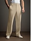 Chic White Men's Dress Pants - Straight Leg Waffle Trousers Khaki