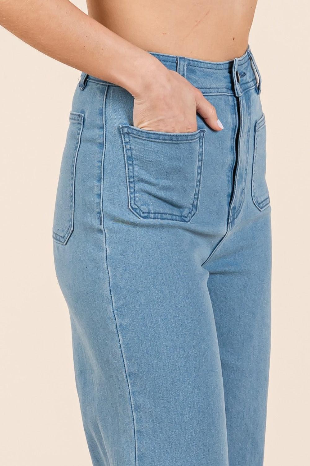 Mittoshop High Waist Wide Leg Jeans Denim / S Denim / M