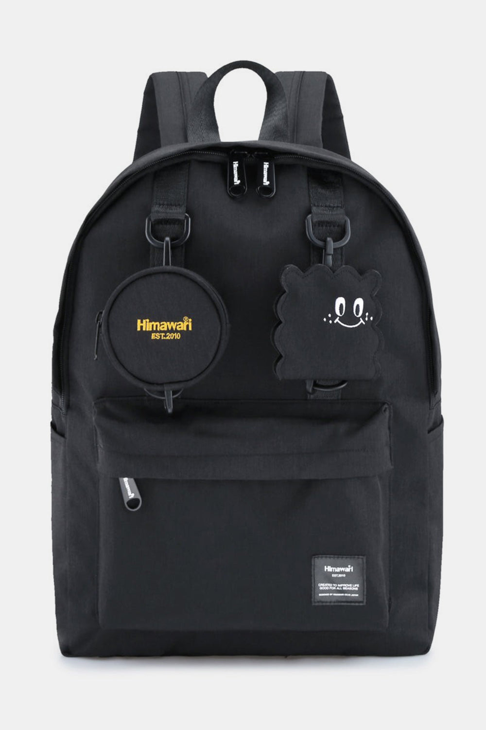 Himawari Waterproof Canvas Backpack Bag with Removable Coin Purse Yellow / One Size Black / One Size Navy / One Size Yellow / One Size-Black / One Size-Navy / One Size-Gray / One Size-Apricot Pink / One Size-Mint / One Size-Pink / One Size-