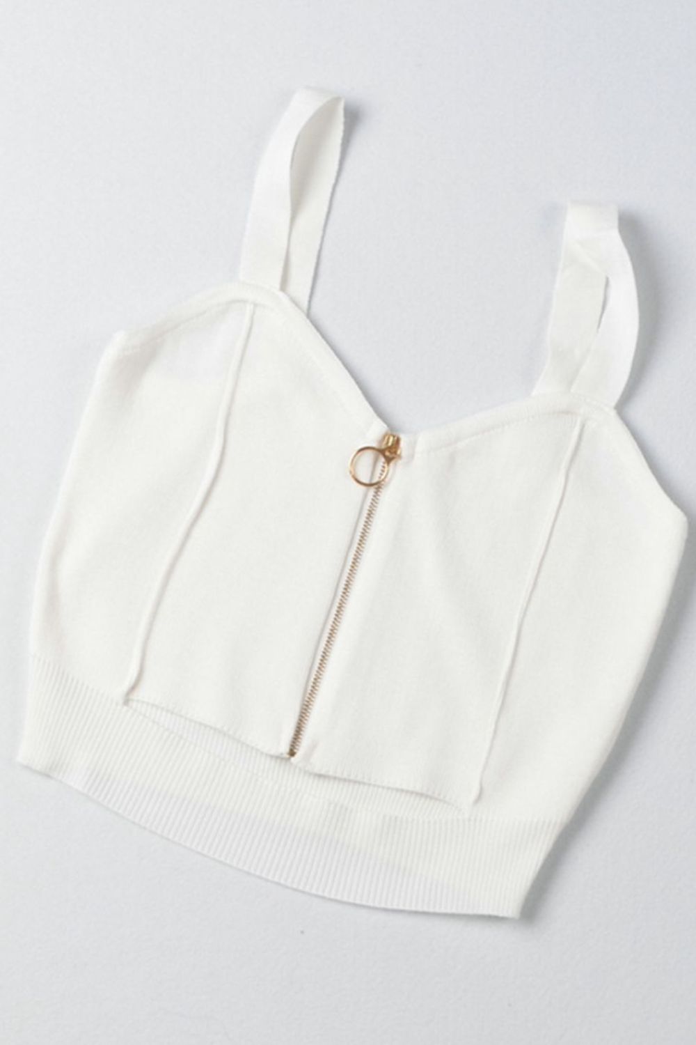 Zip-Up Cutout Sleeveless Knit Top Black / One Size Burgundy / One Size Gold / One Size Black / One Size-Burgundy / One Size-Gold / One Size-Pink Purple / One Size-White / One Size-
