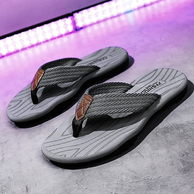Men's Breathable Nylon Flip Flops - Comfortable Slip-Resistant