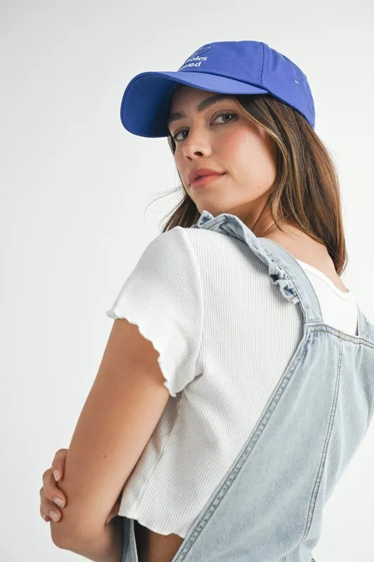 MABLE Square Neck Ruffle Shoulder Denim Overall Romper Lt Denim / S Lt Denim / M Lt Denim / L Lt Denim / S-Lt Denim / M-Lt Denim / L-