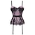 Victorian Elegance: Rococo Punk Gothic Overbust Corset for Vintage Cosplay Fuchsia / S Fuchsia / M