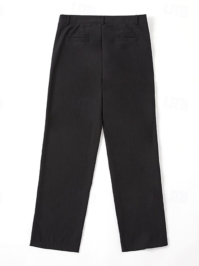 Stylish Men's Dress Pants - Comfortable Layered Straight Leg Trousers for Daily Wear