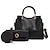 Chic 3-Piece PU Leather Handbag Set for Women - Stylish Office & Casual Carryall Pink Blue Black Pink-Blue-Black-White-Brown-Red-