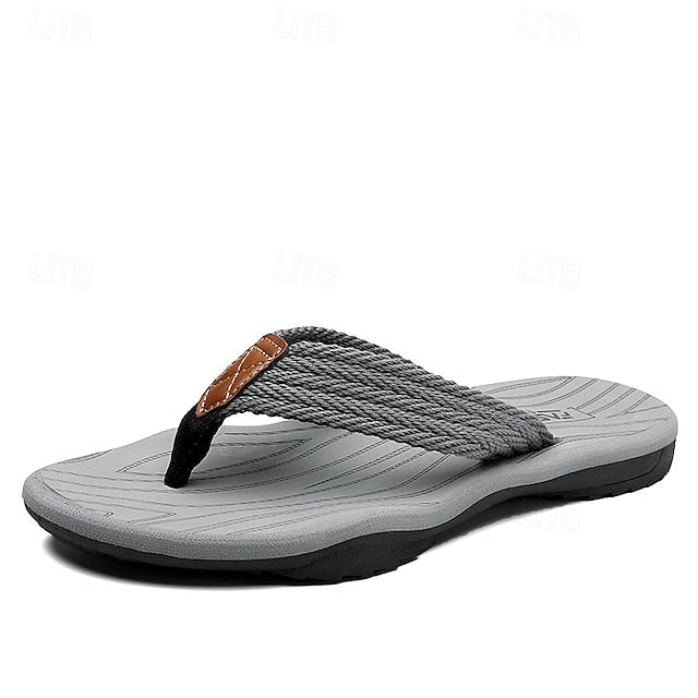Men's Breathable Nylon Flip Flops - Comfortable Slip-Resistant