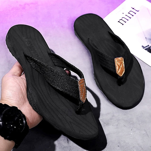 Men's Breathable Nylon Flip Flops - Comfortable Slip-Resistant