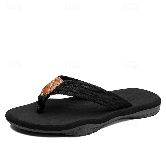 Men's Breathable Nylon Flip Flops - Comfortable Slip-Resistant